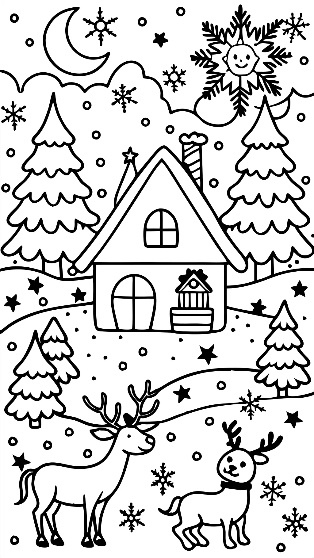 Coloriage de Noël pleine page